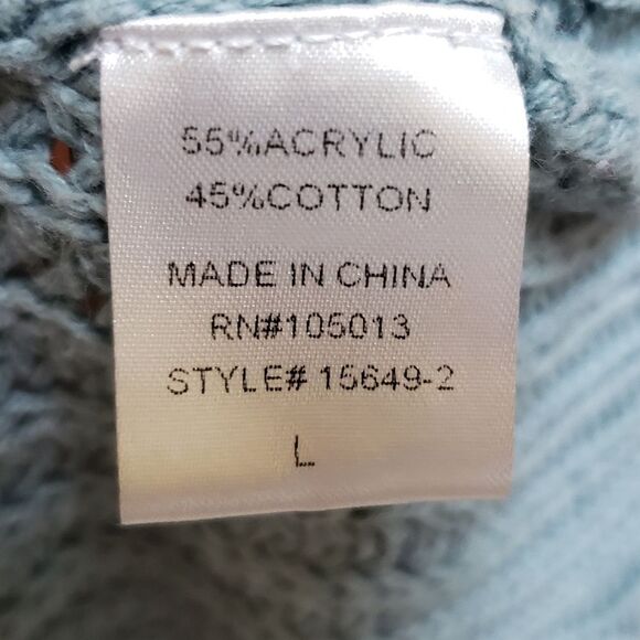 Andree By Unit Sweater Women Large Colorblock Striped Chewed Frayed Boho Grunge - Picture 8 of 9